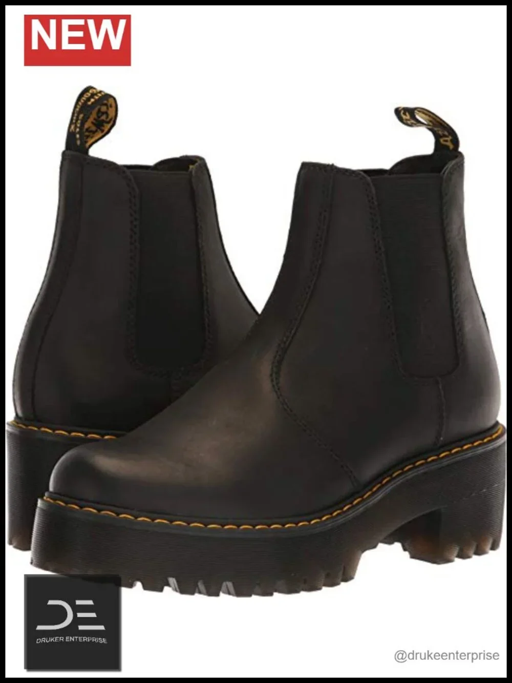 Women's Mid-Calf Leather Chelsea Boots Slip-On Round Toe